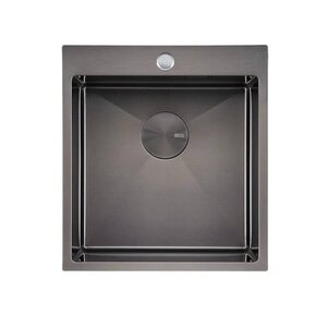 Изображение товара Кухонная мойка Seaman Eco Marino SMV-440-GL.A, 44 см, одно отверстие, цвет светлая оружейная сталь PVD