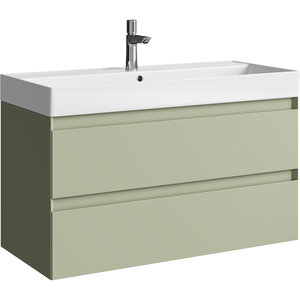 Изображение товара Тумба под раковину Aqwella Geometria GE01102SH, 100 см, подвесная, цвет шалфей зеленый