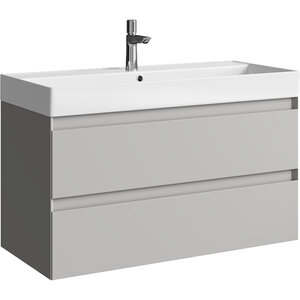 Изображение товара Тумба под раковину Aqwella Geometria 100 см подвесная серый туман