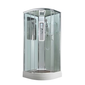 Изображение товара Душевая кабина AvaCan A2010LED, 78229, 100 x 100 см, с LED подсветкой, с крышей, поддон средний, стекло прозрачное, профиль хром