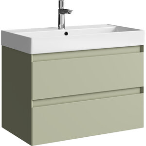Изображение товара Тумба под раковину Aqwella Geometria 80 см подвесная цвет шалфей зеленый