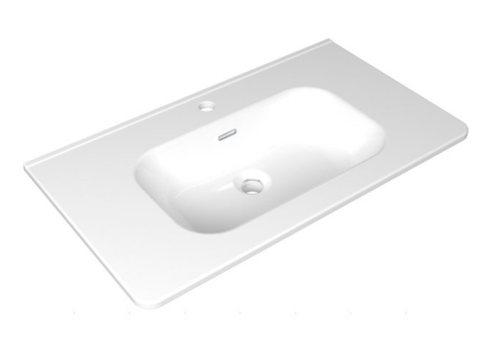 Изображение товара Раковина мебельная 81 см белая фаянс для ванной комнаты или кухни