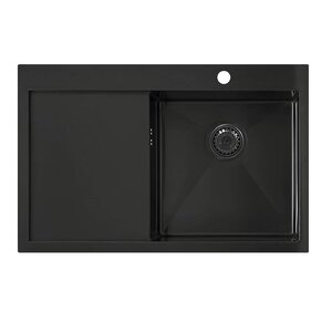 Изображение товара Кухонная мойка Seaman Eco Marino SMV-780L-DG.A/SMV-780R-DG.A, 78 см, одно отверстие, крыло справа/слева, цвет темная оружейная сталь PVD