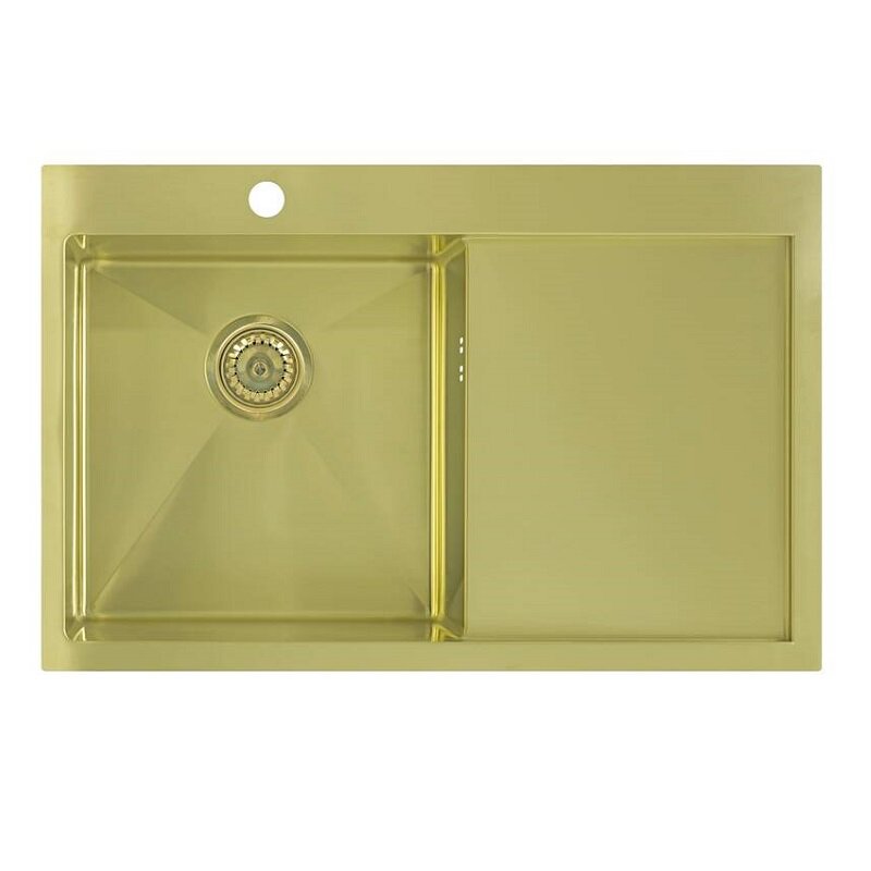 Изображение товара Кухонная мойка Seaman SMV-780L-LG.A/SMV-780R-LG.A 78 см светлое золото сатин PVD