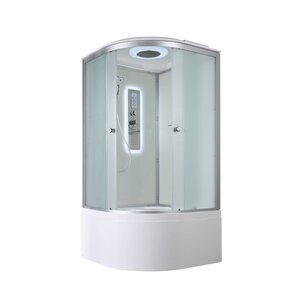 Изображение товара Душевая кабина AvaCan D5010LED, 78039, 100 x 100 см, с LED подсветкой, с крышей, поддон высокий, стекло матовое, профиль хром