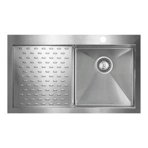 Изображение товара Кухонная мойка Seaman Eco Marino SMV-860PL.A/SMV-860PR.A, 86 см, одно отверстие, крыло справа/слева, нержавеющая сталь