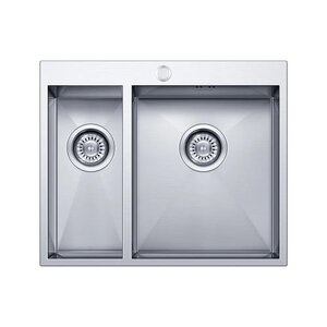Изображение товара Кухонная мойка Seaman Eco Marino SMV-Z-575DL.A/SMV-Z-575DR.A, 58 см, одно отверстие, малая чаша справа/слева, нержавеющая сталь