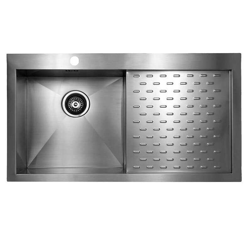 Изображение товара Кухонная мойка Seaman Eco Marino SMV-Z-860PL.A/SMV-Z-860PR.A, 86 см, одно отверстие, крыло справа/слева, нержавеющая сталь