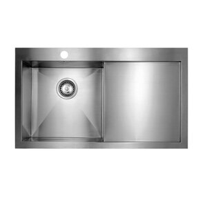 Изображение товара Кухонная мойка Seaman Eco Marino SMV-Z-860RF.A, 86 см, одно отверстие, крыло слева, увеличенный выпуск, нержавеющая сталь