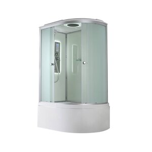 Изображение товара Душевая кабина AvaCan D5012LLED/D5012RLED 78045/78042, 120 x 80 см, с LED подсветкой, с крышей, поддон высокий, левая/правая, стекло матовое, профиль хром