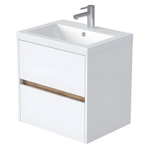 Изображение товара Тумба под раковину 1Marka Veil 50 см подвесная белая аляска дуб вотан