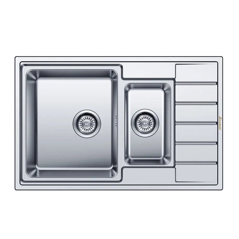 Изображение товара Кухонная мойка из нержавеющей стали Eco Roma SMR-7850B.0 78 см с двумя чашами