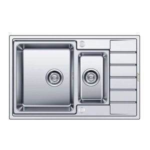 Изображение товара Кухонная мойка Seaman Eco Roma SMR-7850B.B, 78 см, с малой чашей, два отверстия, нержавеющая сталь