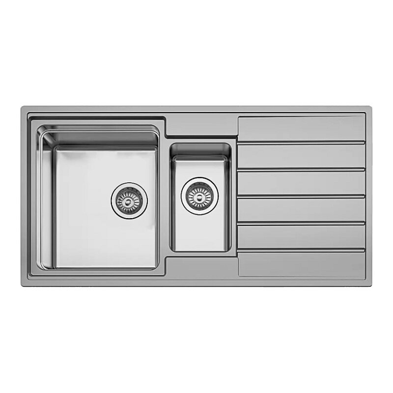 Изображение товара Кухонная мойка Seaman Eco Roma SMR-9750B.0, 97 см, с малой чашей, нержавеющая сталь