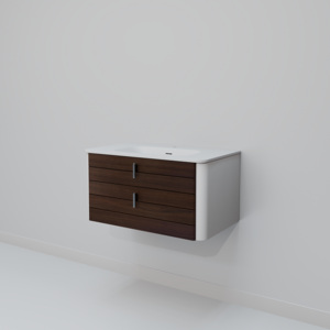 Изображение товара Тумба с раковиной ArtDecco Gabriella AGB08W24S100, 80 см, черный орех/белый