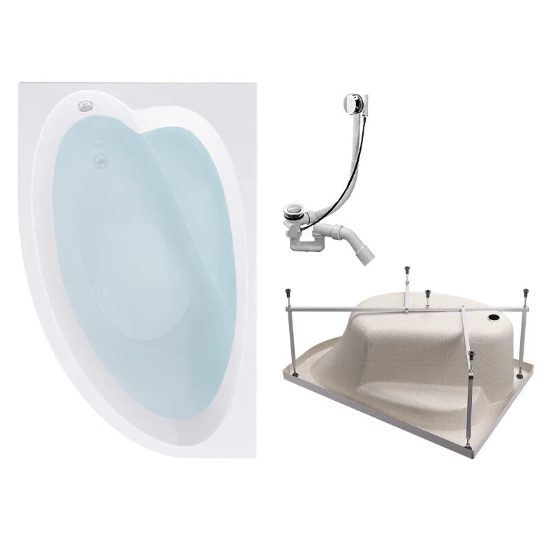 Изображение товара Акриловая ванна Timo IVA1595L-KTIVA15-SPV1505 150x95 См правая/левая белая