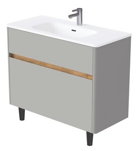 Изображение товара Тумба под раковину 1Marka Mona Ц0000041935, 100 см напольная, агатовый серый