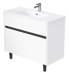 Изображение товара Тумба под раковину 1Marka Mona Ц0000043594, 100 см напольная, белый матовый