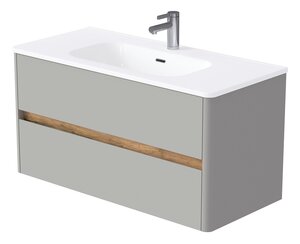 Изображение товара Тумба под раковину 1Marka Mona Ц0000041934, 100 см подвесная, агатовый серый