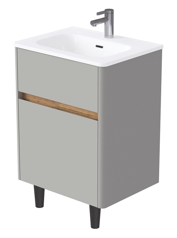 Изображение товара Тумба под раковину 1Marka Mona 60 см агатовый серый напольная и подвесная