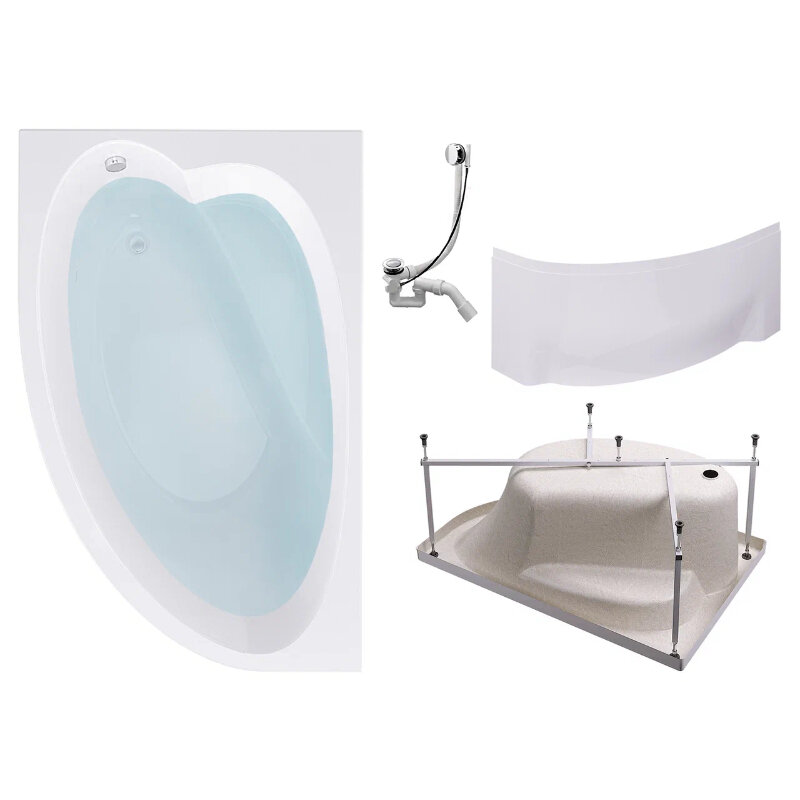 Изображение товара Акриловая ванна Timo IVA1610L-KTIVA16-SPV1505-FPIVA16L/IVA1610R- KTI VA16 - 160х100 см, левая/права