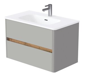 Изображение товара Тумба под раковину 1Marka Mona Ц0000043591, 80 см подвесная, агатовый серый