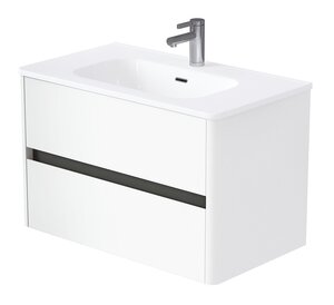 Изображение товара Тумба под раковину 1Marka Mona Ц0000041932, 80 см подвесная, белый матовый