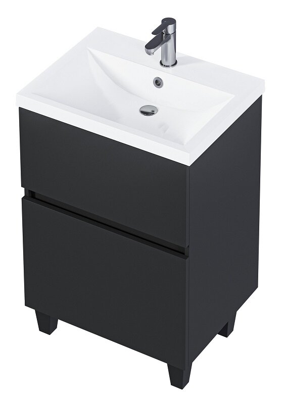 Изображение товара Тумба под раковину 1Marka Aris 70 см, антрацит, напольная и подвесная