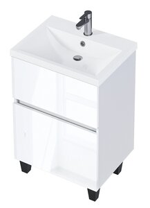 Изображение товара Тумба под раковину 1Marka Aris Ц0000035779, 70 см напольная, белая аляска, белый глянцевый