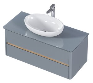 Изображение товара Тумба под раковину 1Marka Monro Ц0000036662, 100 см подвесная, серый 