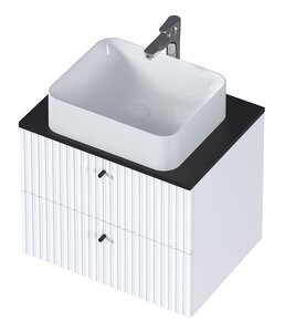 Изображение товара Тумба под раковину 1Marka Desire Ц0000026589, 60 см подвесная, монолит найт, эмаль белая