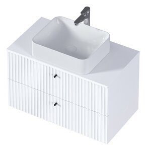 Изображение товара Тумба под раковину 1Marka Desire Ц0000026594, 80 см подвесная, монолит айсберг, эмаль белая