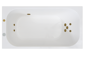 Изображение товара Акриловая ванна Радомир Прованс 170x75 см с каркасом и фронтальным экраном, белая/золото