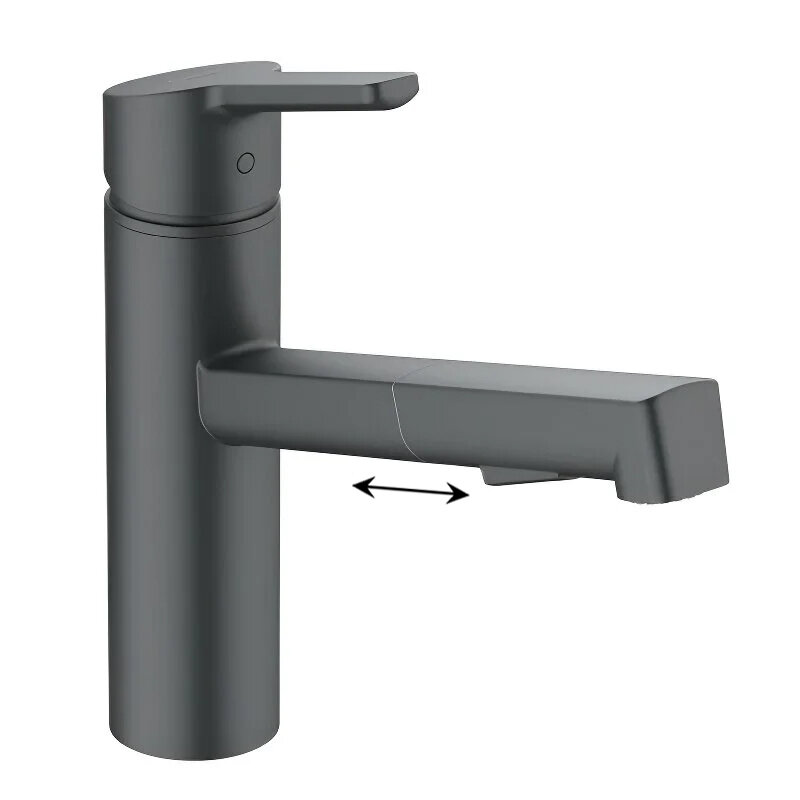 Изображение товара Смеситель для кухонной мойки Kludi M3 вытяжной черный матовый 585813975