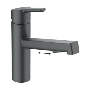 Изображение товара Смеситель для кухонной мойки Kludi M3 585813975, с вытяжным изливом, цвет черный матовый