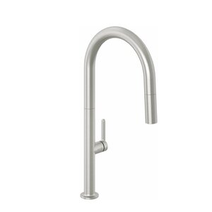 Изображение товара Смеситель для кухонной мойки Kludi Aurea 55852N575, с вытяжным изливом, никель брашированный