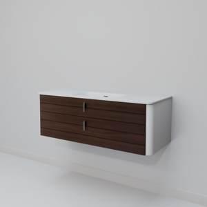 Изображение товара Тумба с раковиной ArtDecco Gabriella AGB12W24S100, 120 см, черный орех/белый