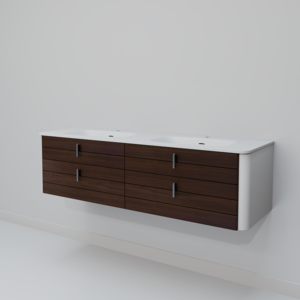 Изображение товара Тумба с раковиной ArtDecco Gabriella AGB15W24D100, 150 см, черный орех/белый