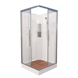 Изображение товара Душевая кабина Avacan K2080N 78272, 80 х 80 см, без крыши, поддон низкий, стекло прозрачное, профиль хром