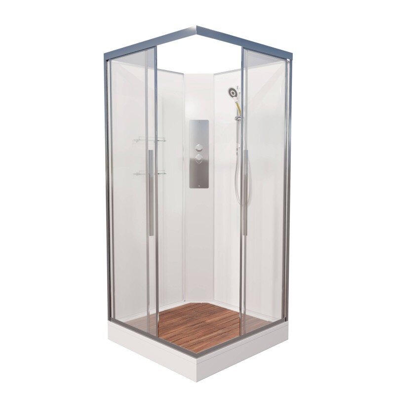 Изображение товара Душевая кабина Avacan K2010N 78278, 100 х 100 см, без крыши, поддон низкий, стекло прозрачное, профиль хром Изображение товара Душевая кабина Avacan K2010N 78278, 100 х 100 см, без крыши, поддон низкий, стекло прозрачное, профиль хром