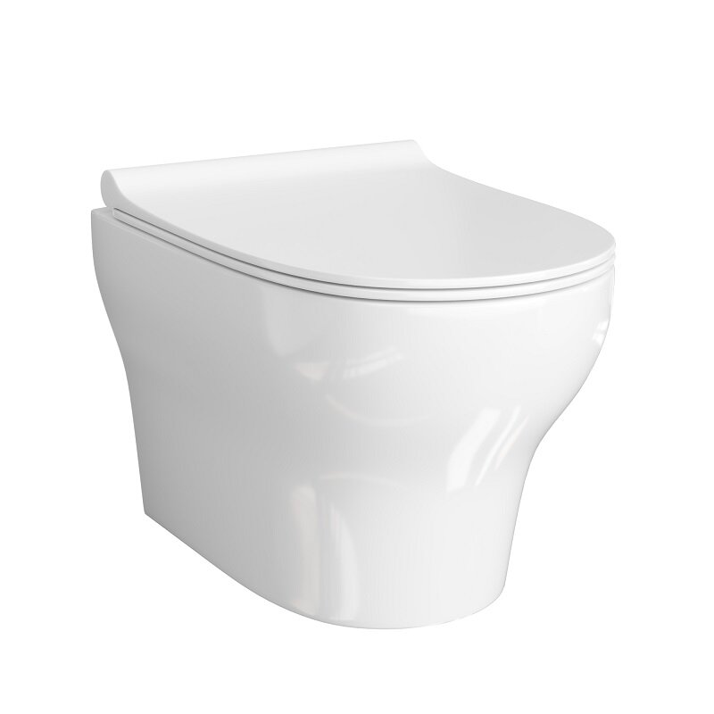 Изображение товара Подвесной унитаз WasserKRAFT Berkel H001.E034, безободковый, с сиденьем микролифт, цвет белый