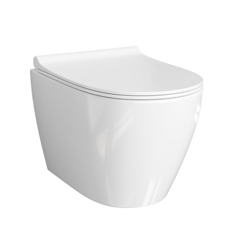 Изображение товара Унитаз WasserKRAFT Mindel H002.E034 безободковый с сиденьем микролифт, белый