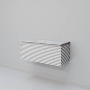 Изображение товара Тумба с раковиной 100 см Jacqueline белая подвесная из дерева с ящиками