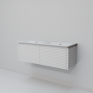 Изображение товара Тумба с раковиной Jacqueline 120 см белая подвесная из дерева