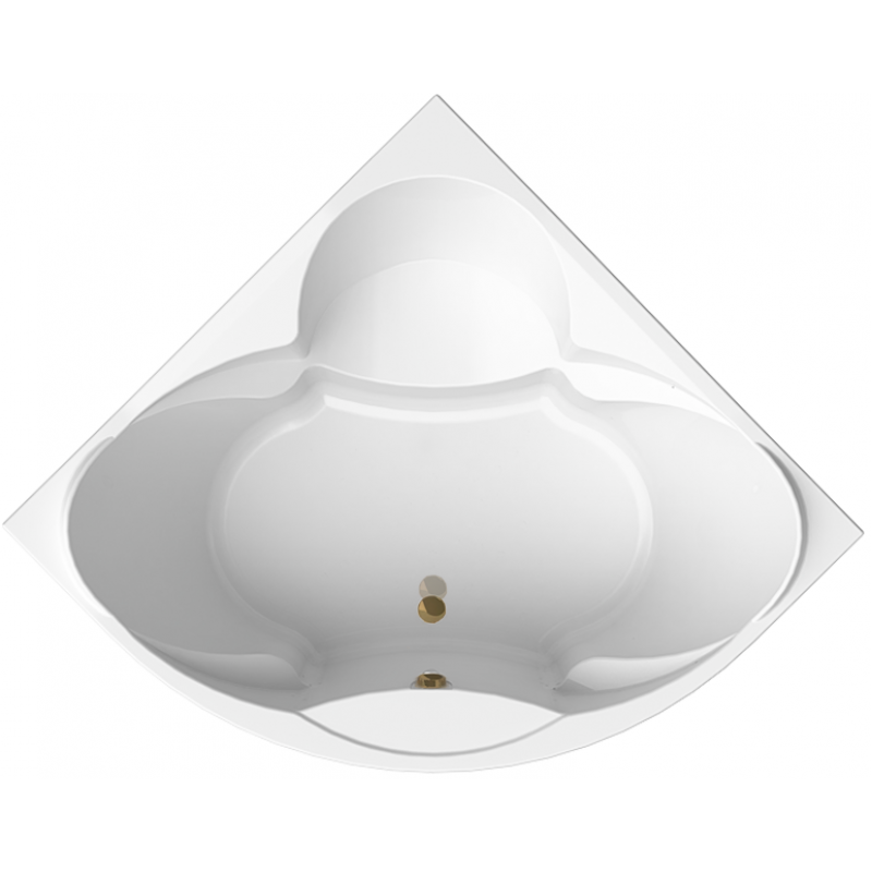 Изображение товара Акриловая ванна Радомир Филадельфия 1-01-4-0-1-042К, 168 х 168 см, каркас, фронтальный экран, сифон, слив-перелив автомат в комплекте, белая/бронза