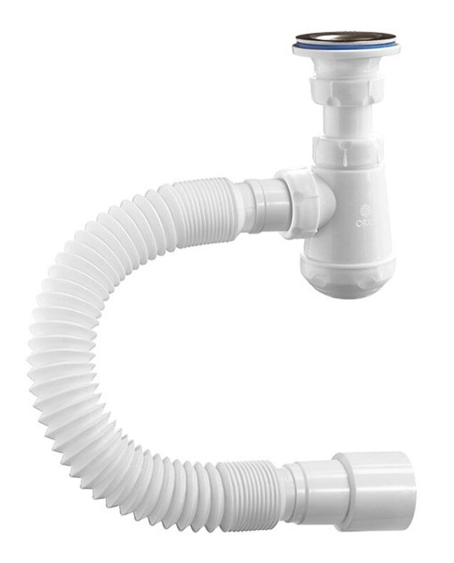 Изображение товара Сифон бутылочный Orio Чик М-32020 для раковин нержавеющая сталь пластик 1 1/4" 32 мм