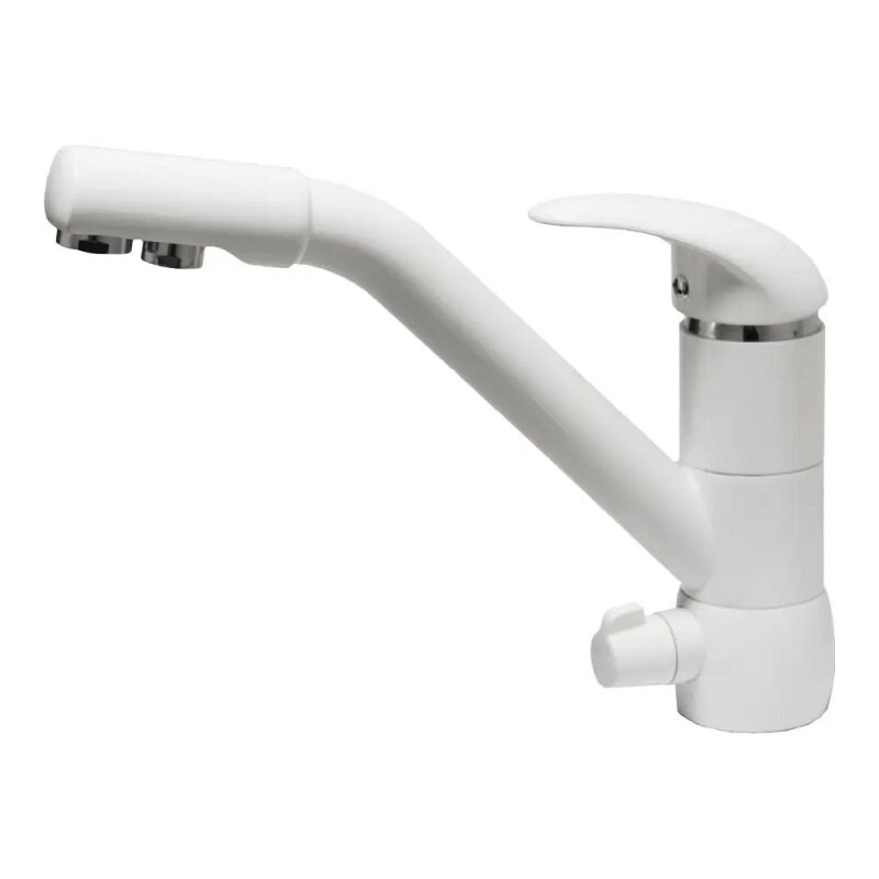 Изображение товара Смеситель Seaman Barcelone SSL-5361-SG, для кухонной мойки, с подключением фильтра питьевой воды, цвет белый