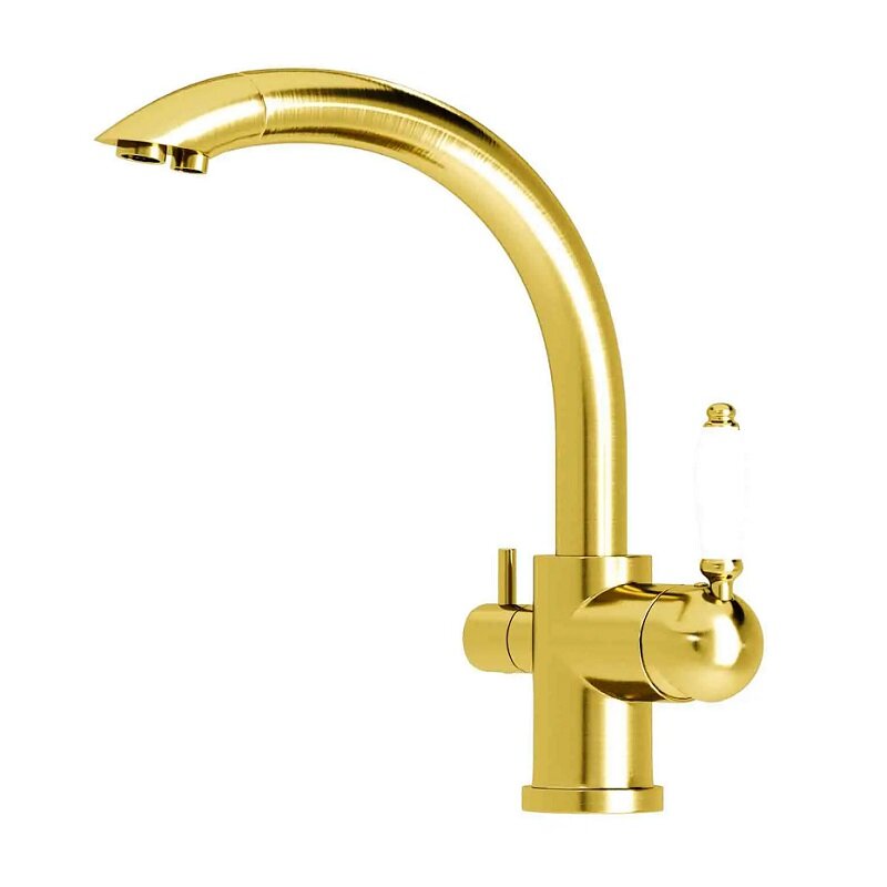 Изображение товара Seaman Barcelone SSL-5382-GS: смеситель для кухни, латунь, PVD, золото сатин, 1 отверстие Изображение товара Seaman Barcelone SSL-5382-GS: смеситель для кухни, латунь, PVD, золото сатин, 1 отверстие