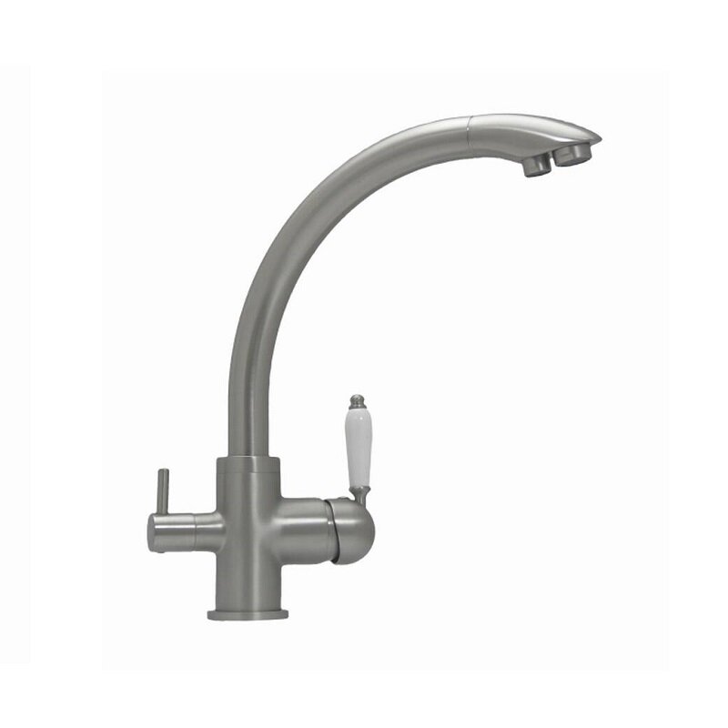 Изображение товара Смеситель Seaman Barcelone SSL-5382-MS, для кухонной мойки, с подключением фильтра питьевой воды, цвет никель сатин