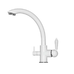 Изображение товара Смеситель Seaman Barcelone SSL-5382-SG, для кухонной мойки, с подключением фильтра питьевой воды, цвет белый